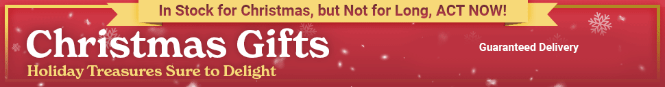In Stock for Christmas, but Not for Long, ACT NOW! Christmas Gifts - Holiday Treasures Sure to Delight - Shop Risk-Free: Guaranteed Delivery | Free Personalization on Select Items | Free Returns Up to 365 Days | Interest-Free Instalments