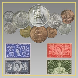 The Queen Elizabeth II Coronation Coin and Stamp Set